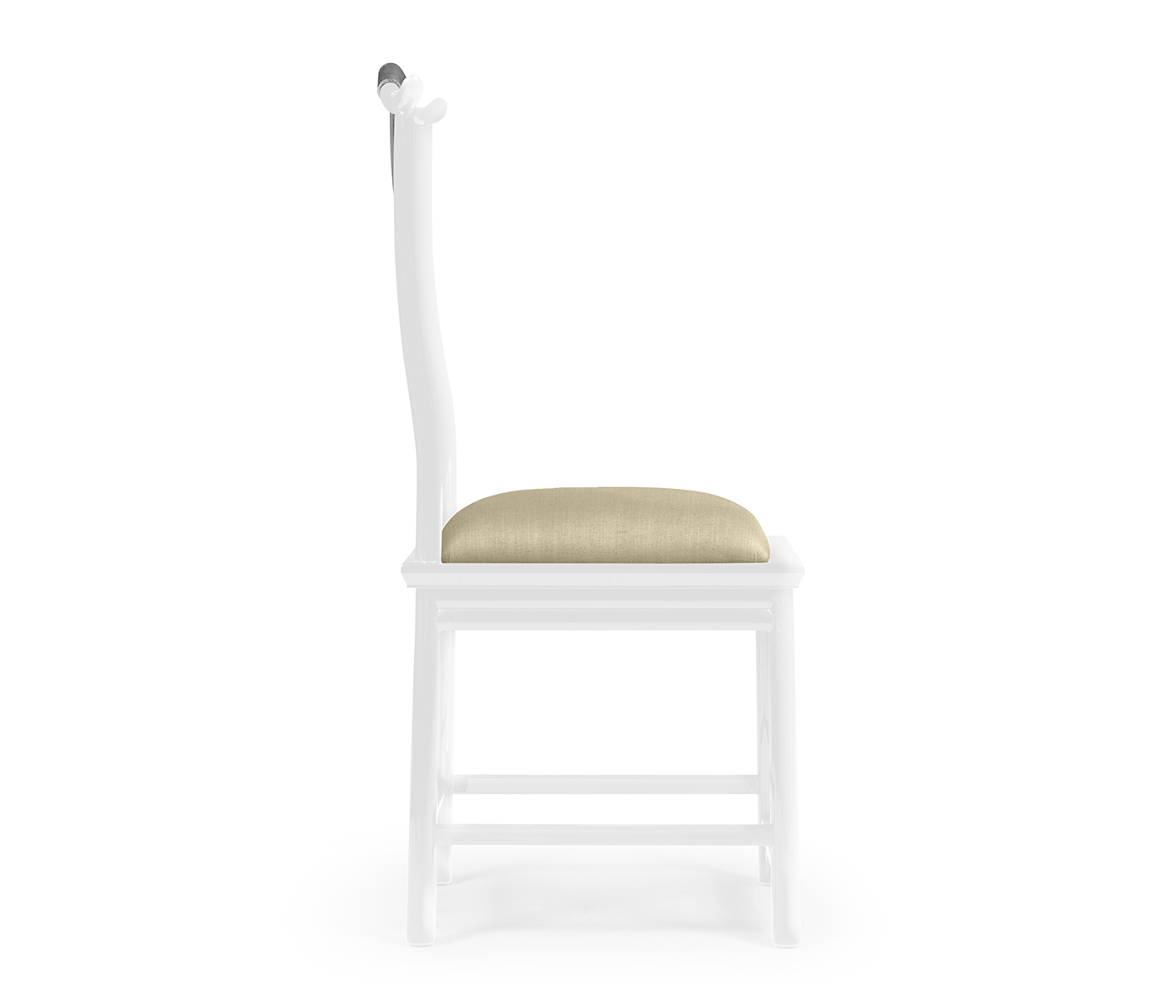 Fusion White Gloss & Stainless Steel Dining Side Chair
