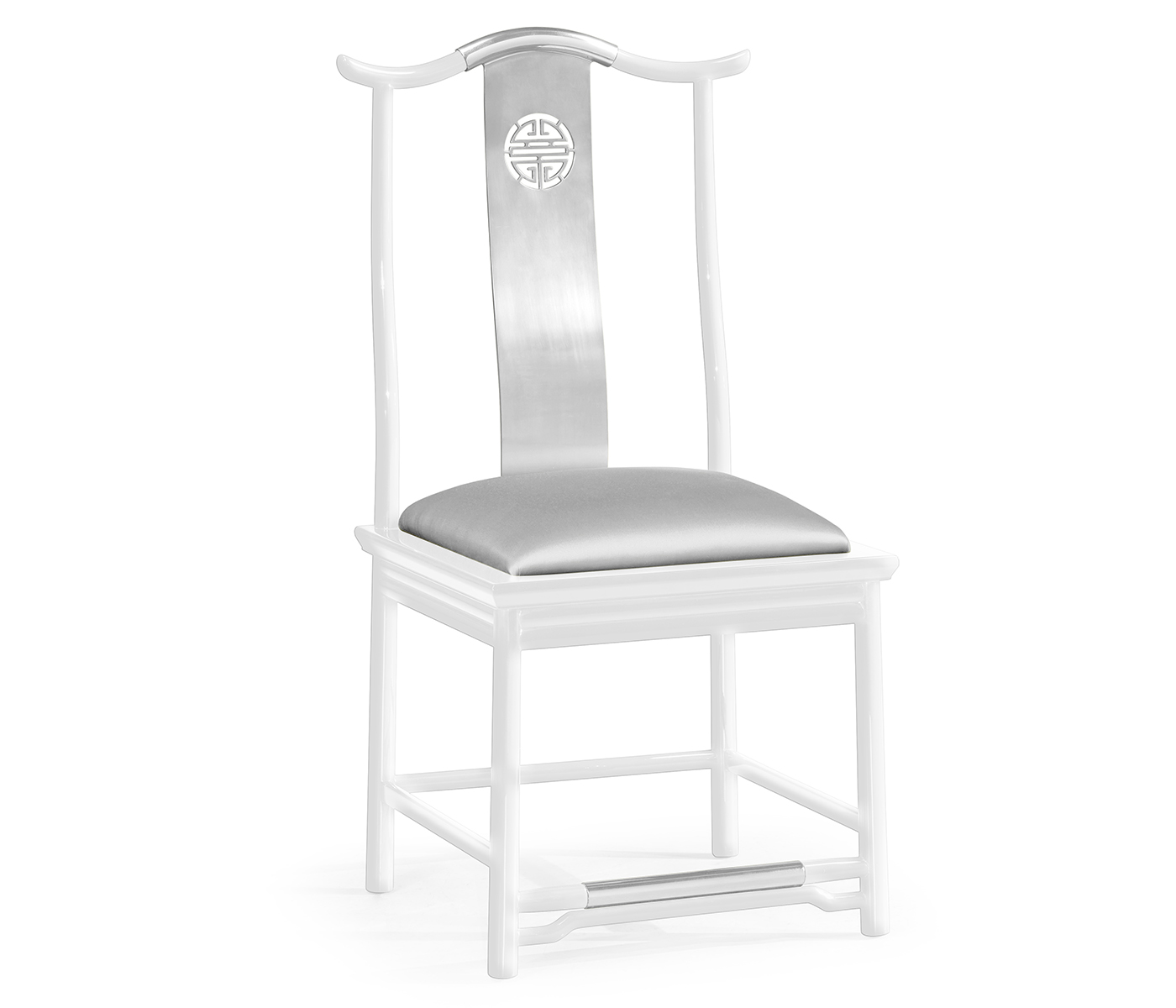 Fusion White Gloss & Stainless Steel Dining Side Chair