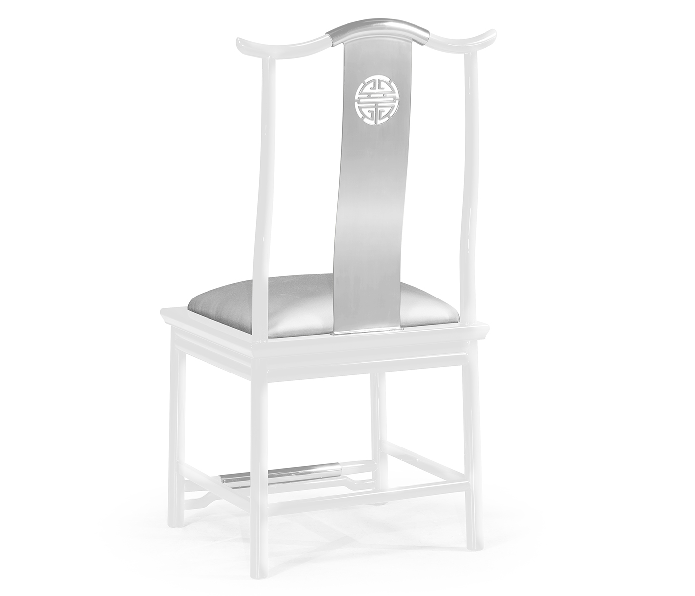 Fusion White Gloss & Stainless Steel Dining Side Chair