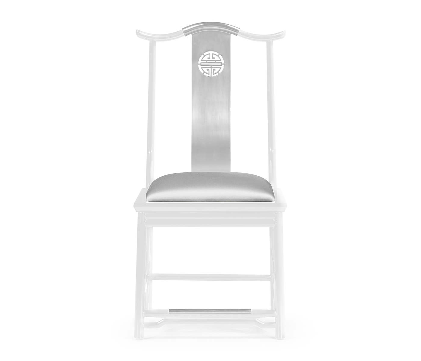 Fusion White Gloss & Stainless Steel Dining Side Chair