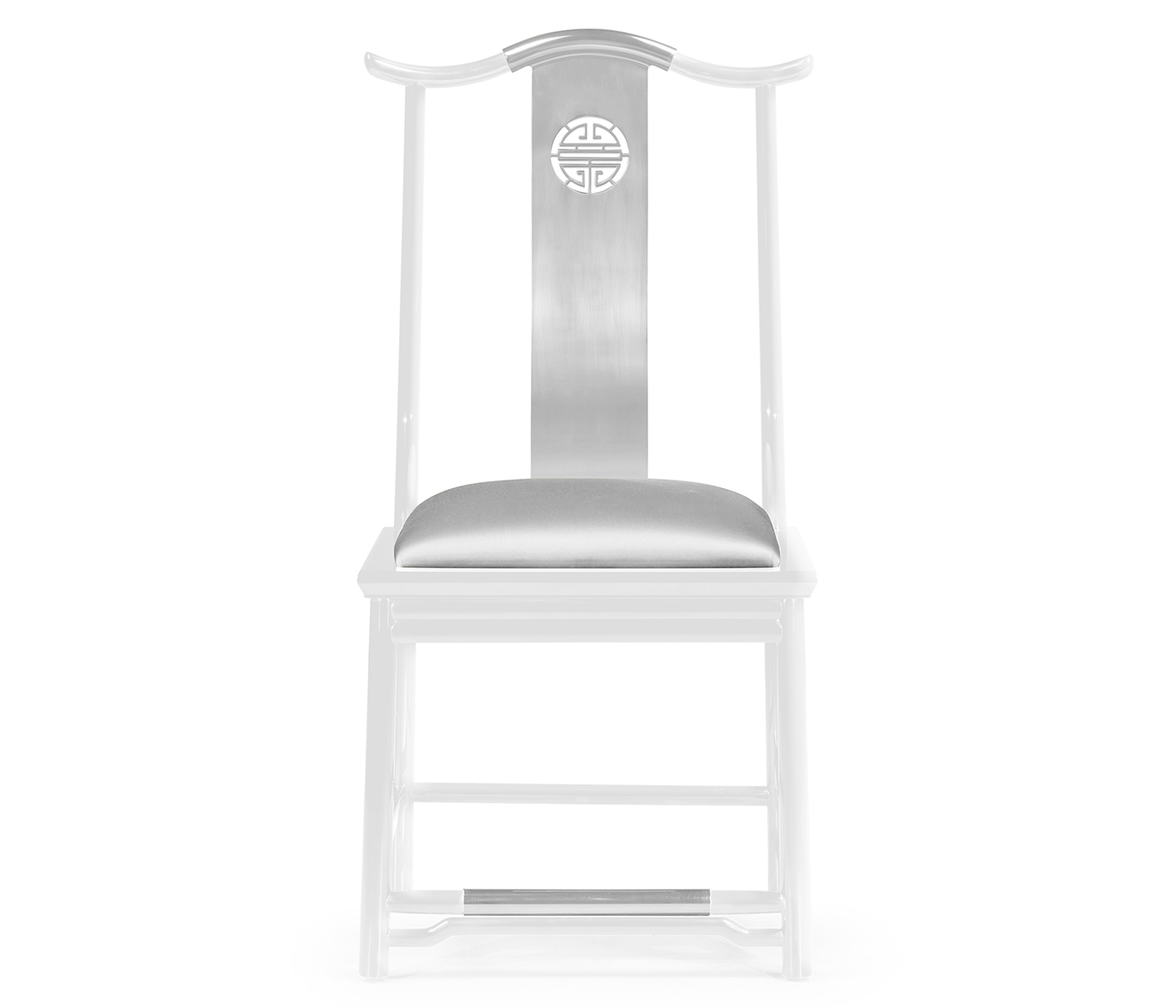 Fusion White Gloss & Stainless Steel Dining Side Chair