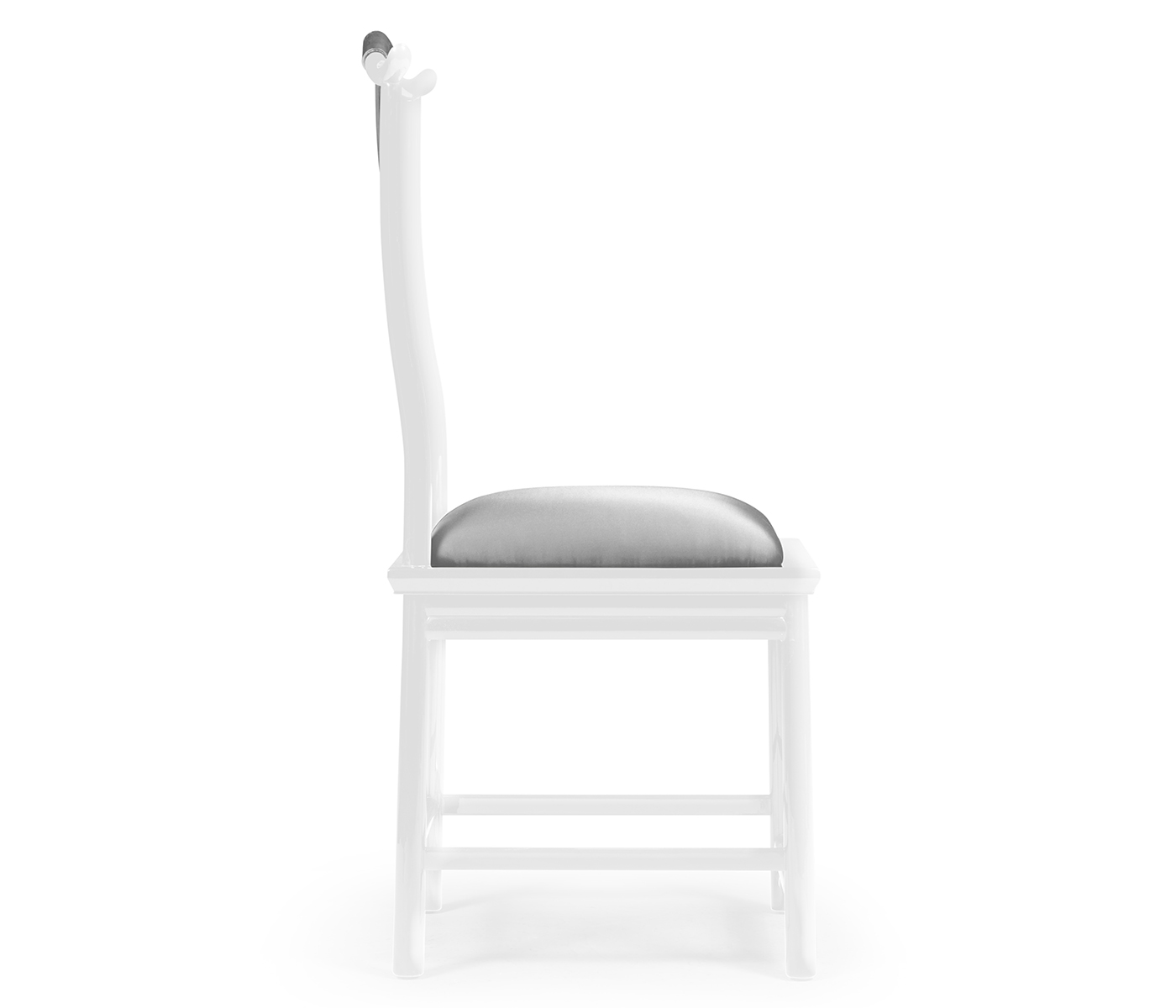 Fusion White Gloss & Stainless Steel Dining Side Chair