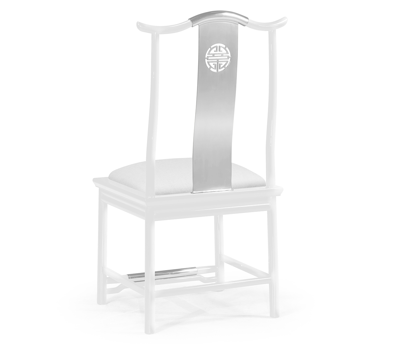 Fusion White Gloss & Stainless Steel Dining Side Chair