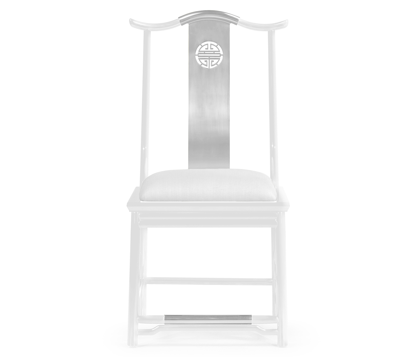 Fusion White Gloss & Stainless Steel Dining Side Chair
