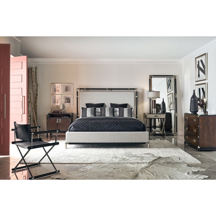 Campaign Style Ebonised Oak UK King Bed
