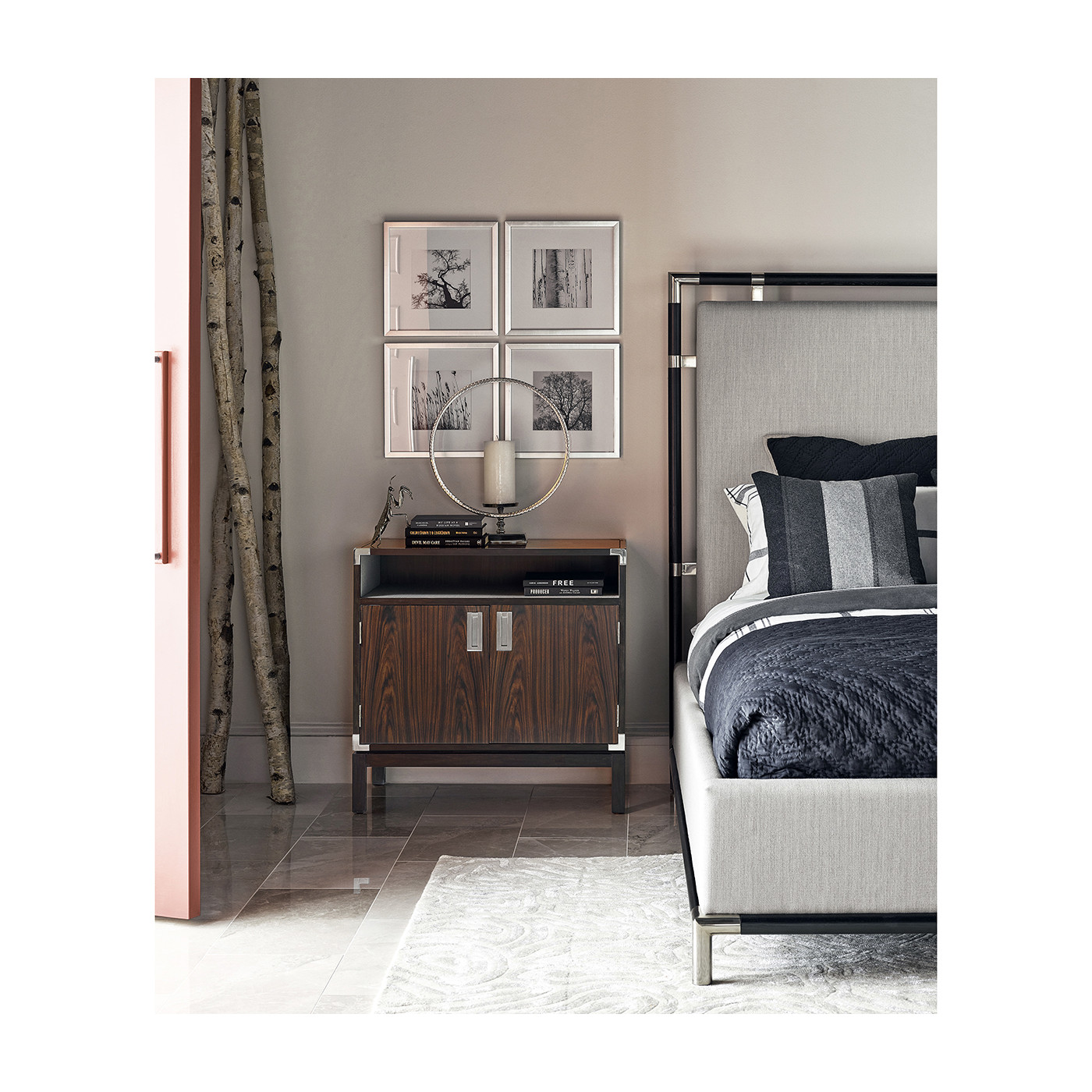 Campaign Style Ebonised Oak UK King Bed