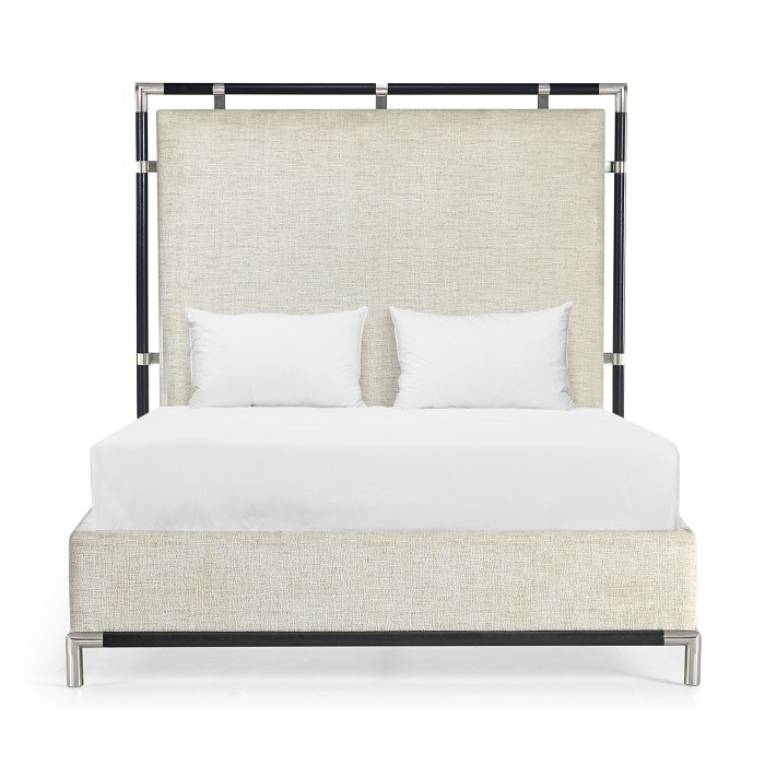Campaign Style Ebonised Oak UK Queen Bed