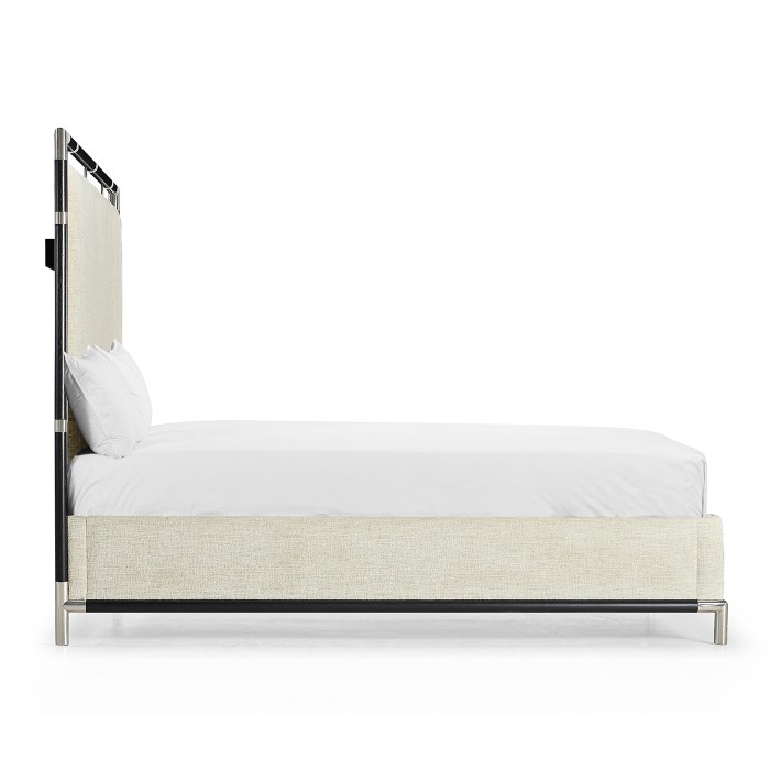 Campaign Style Ebonised Oak UK Queen Bed