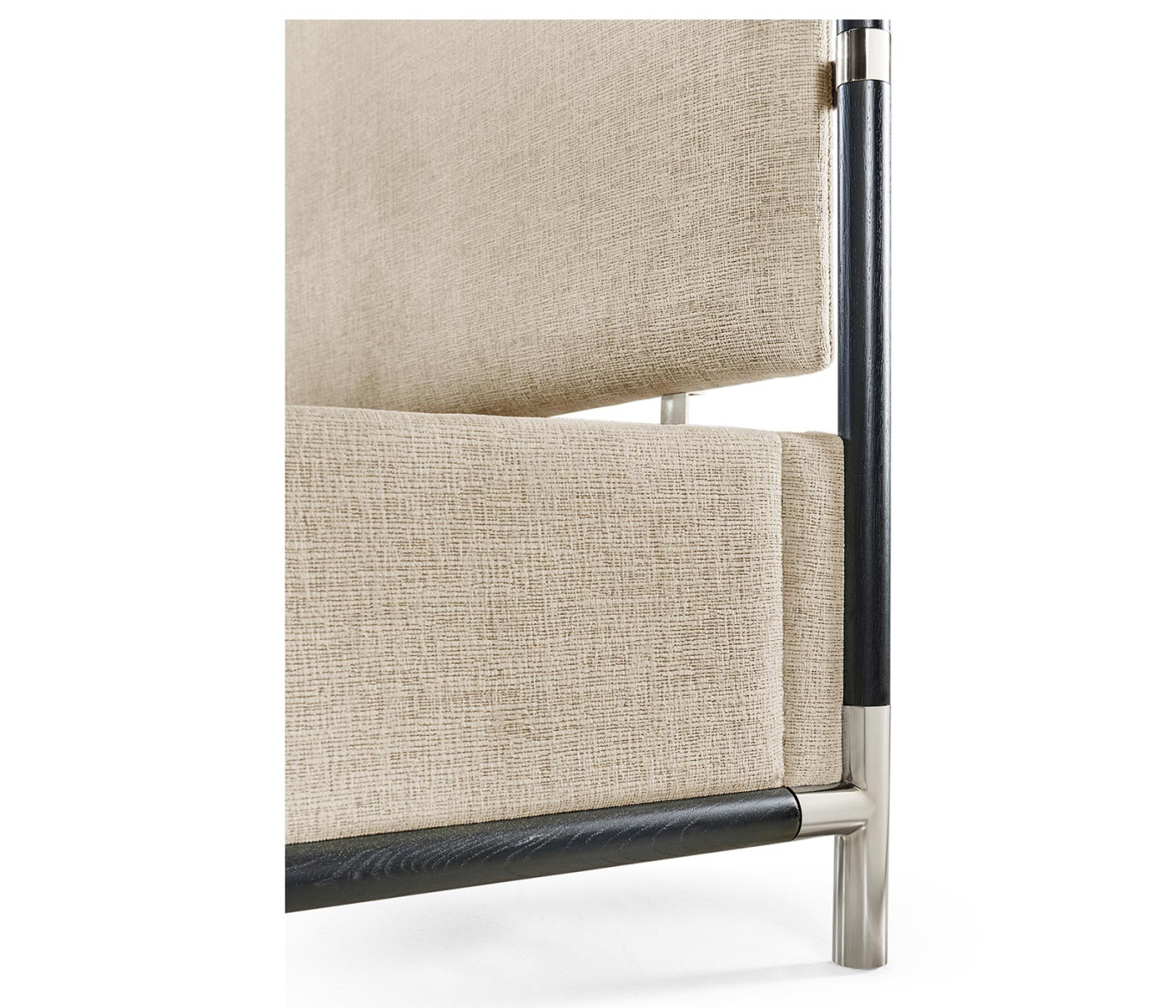 Campaign Style Ebonised Oak UK Queen Bed