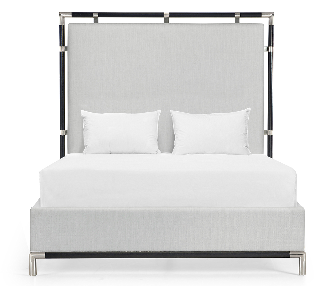 Campaign Style Ebonised Oak UK Queen Bed