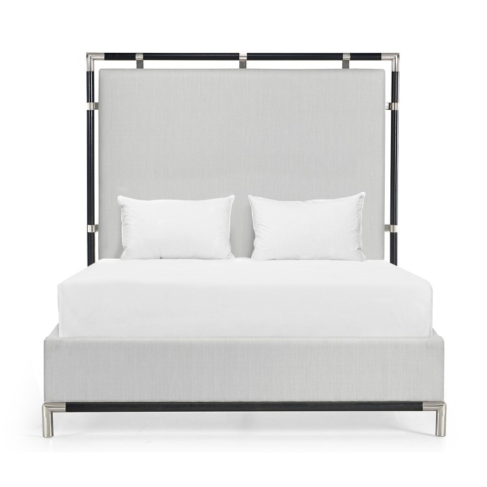 Campaign Style Ebonised Oak UK Queen Bed
