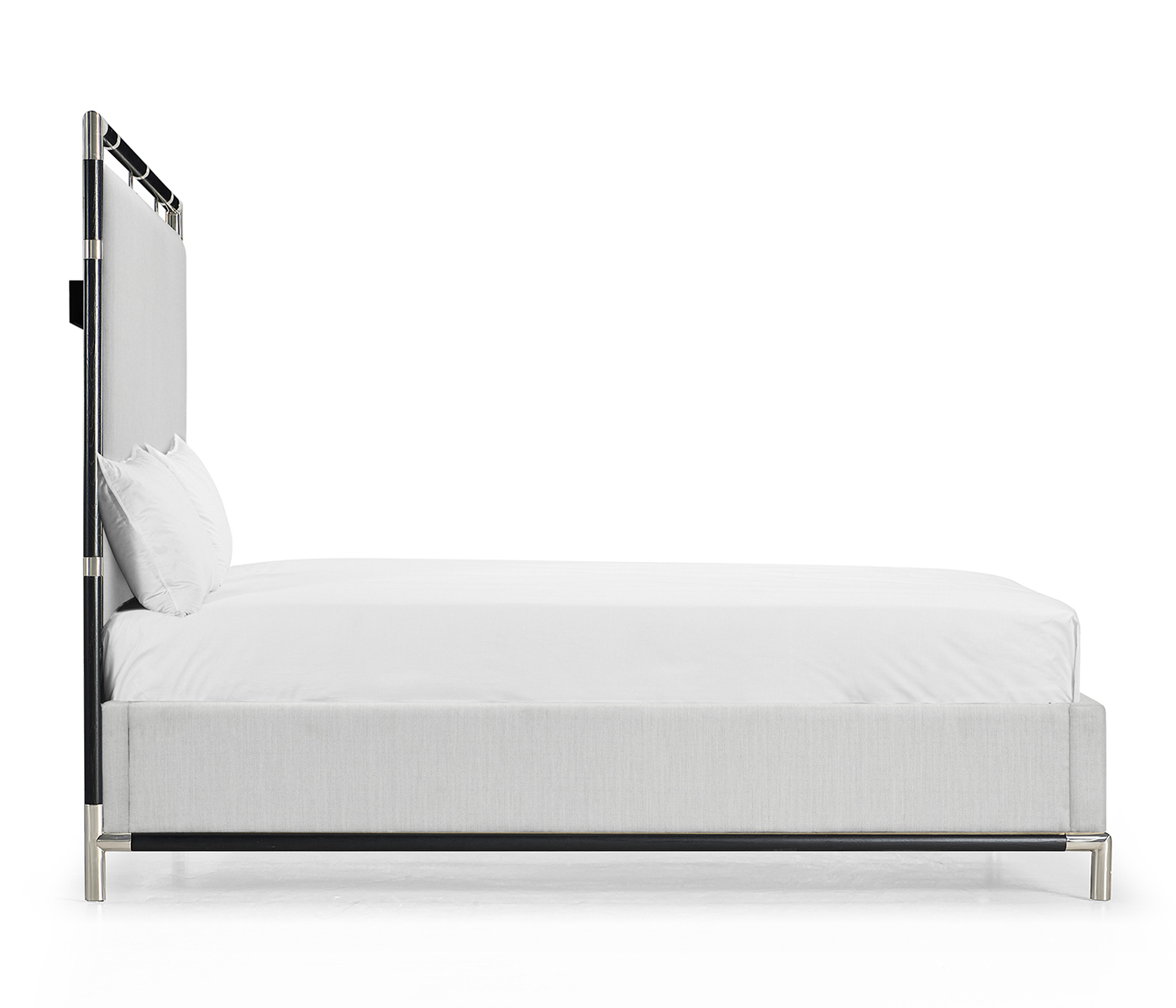 Campaign Style Ebonised Oak UK Queen Bed