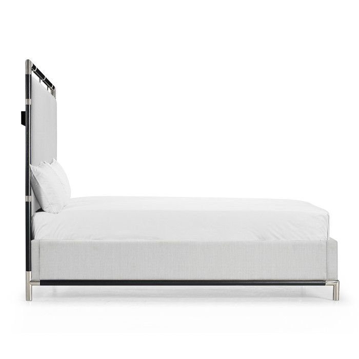 Campaign Style Ebonised Oak UK Queen Bed