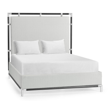 Campaign Style Ebonised Oak UK Queen Bed