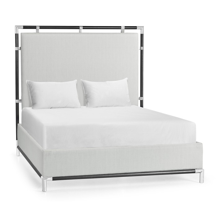 Campaign Style Ebonised Oak UK Queen Bed