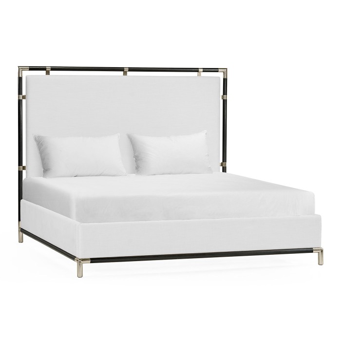 Campaign Style Ebonised Oak US King Bed