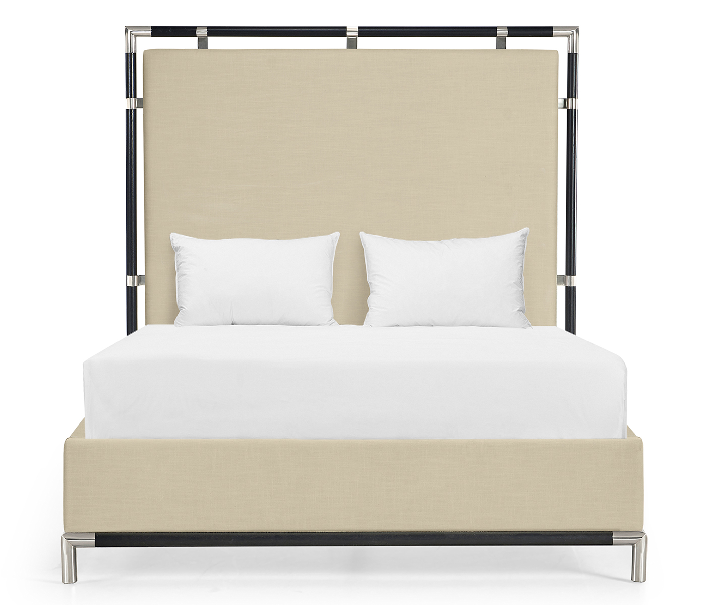 Campaign Style Ebonised Oak US Queen Bed