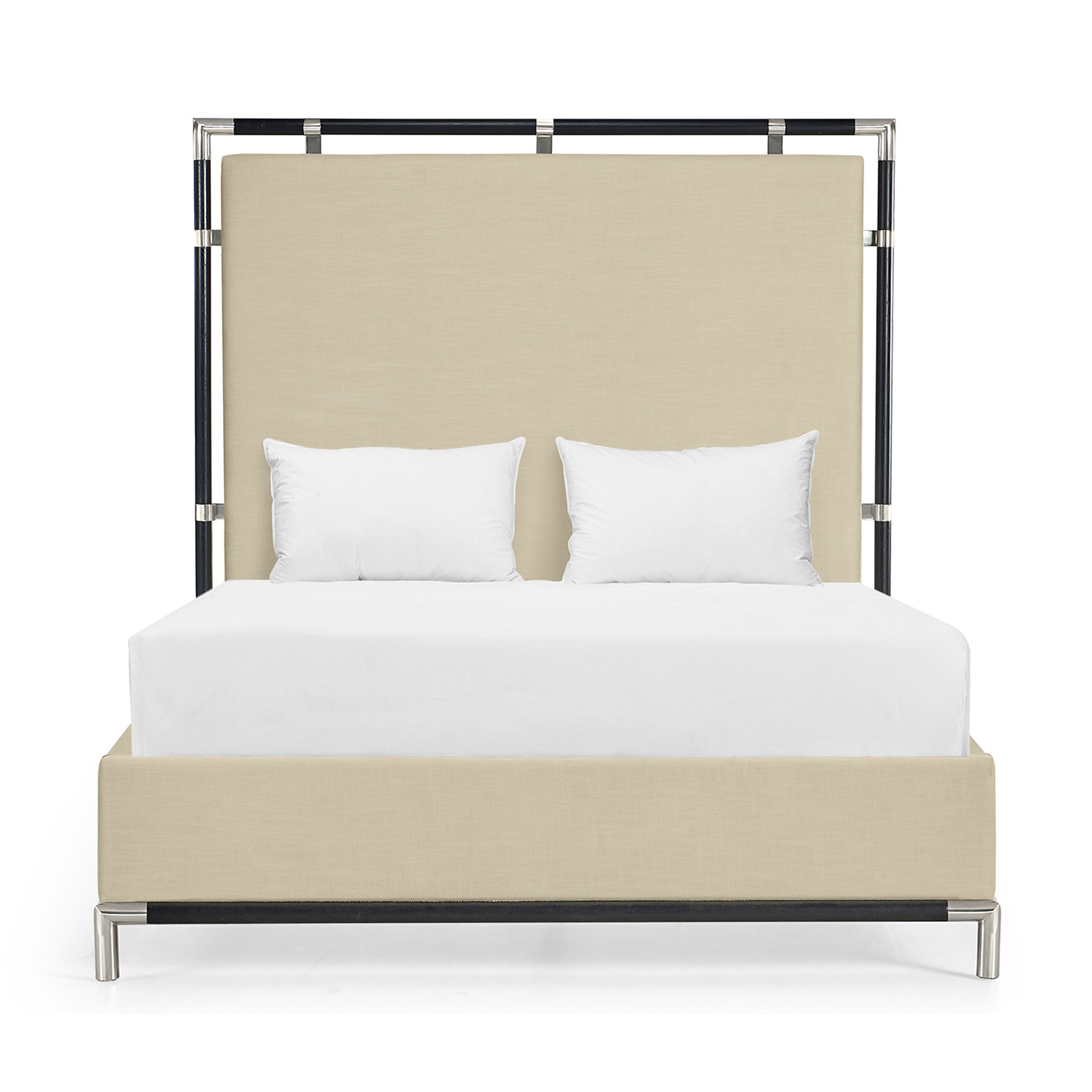 Campaign Style Ebonised Oak US Queen Bed