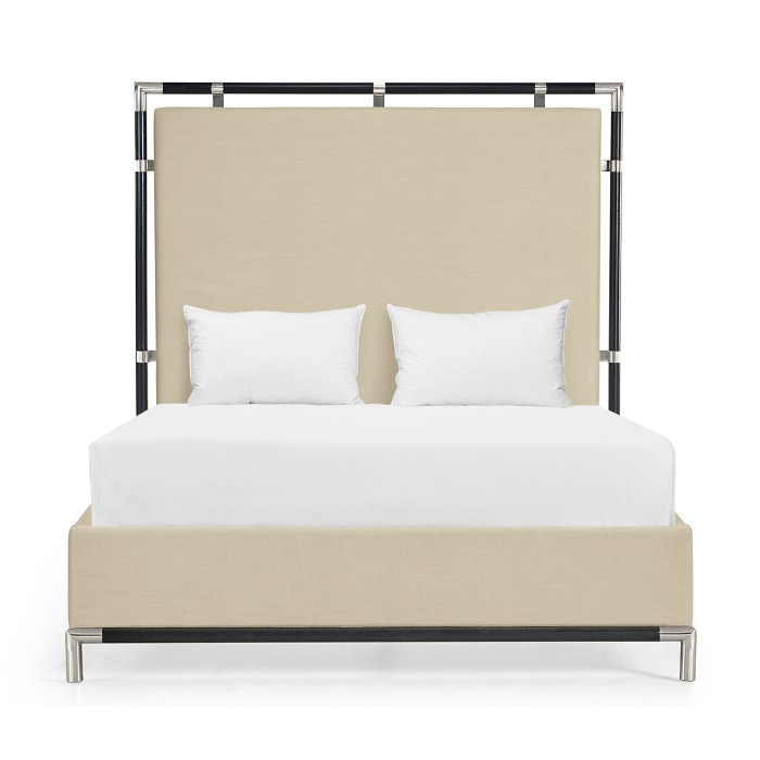 Campaign Style Ebonised Oak US Queen Bed