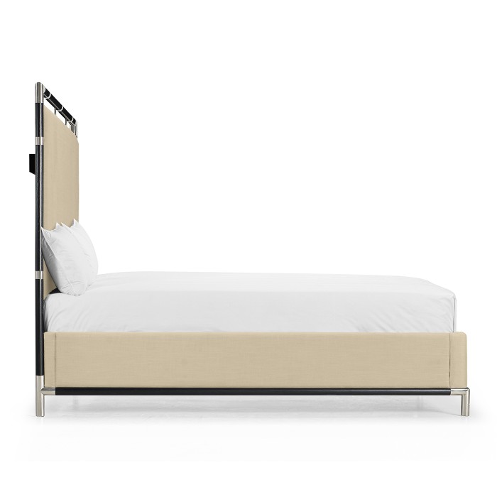 Campaign Style Ebonised Oak US Queen Bed