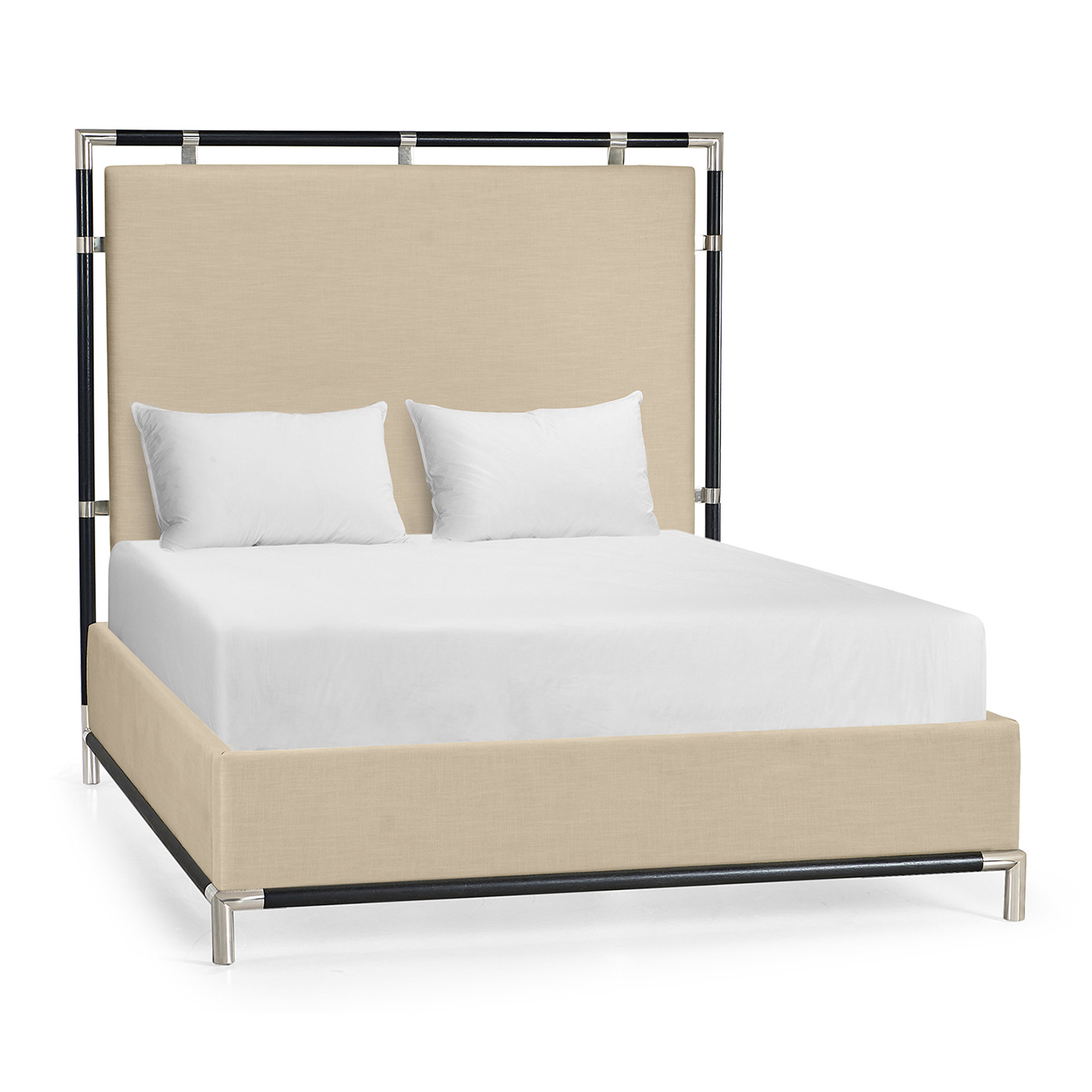 Campaign Style Ebonised Oak US Queen Bed