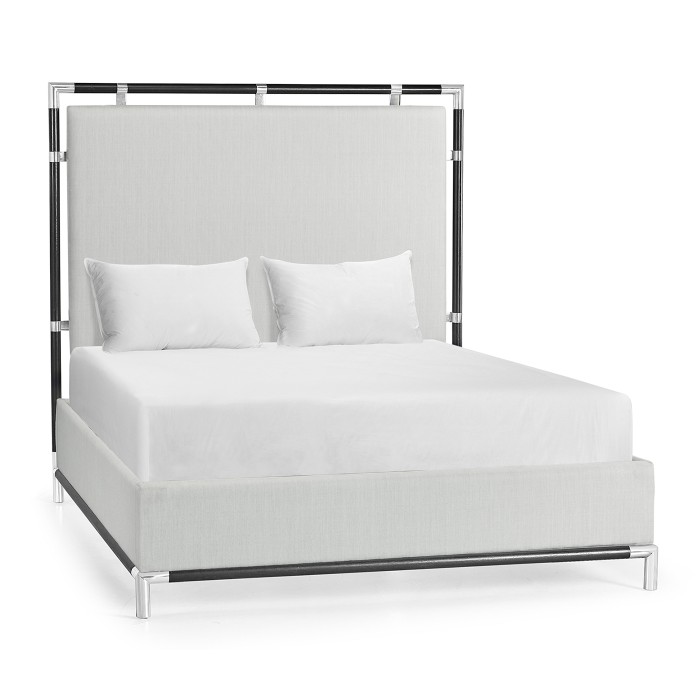 Campaign Style Ebonised Oak US Queen Bed