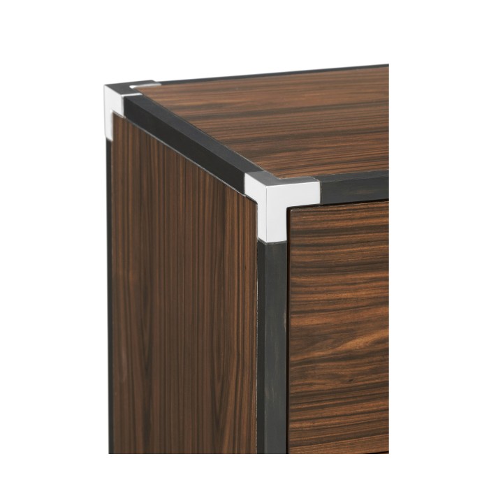 Campaign Style Dark Santos Rosewood Chest of Three Drawers