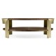 Gatsby Contemporary Round Dark Grey Walnut & Champagne Silver-leaf Coffee Table