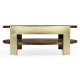 Gatsby Contemporary Round Dark Grey Walnut & Champagne Silver-leaf Coffee Table