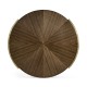 Gatsby Contemporary Round Dark Grey Walnut & Champagne Silver-leaf Coffee Table