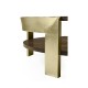 Gatsby Contemporary Round Dark Grey Walnut & Champagne Silver-leaf Coffee Table