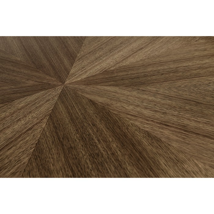 Gatsby Contemporary Round Dark Grey Walnut & Champagne Silver-leaf Coffee Table