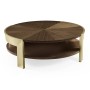 Gatsby Contemporary Round Dark Grey Walnut & Champagne Silver-leaf Coffee Table