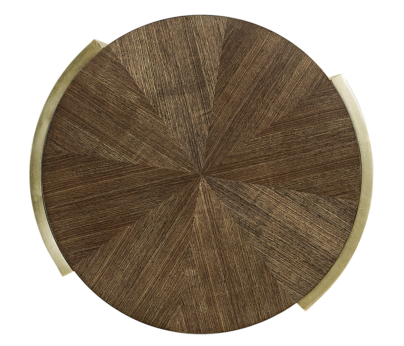 Gatsby Contemporary Round Dark Grey Walnut & Champagne Silver-leaf End Table