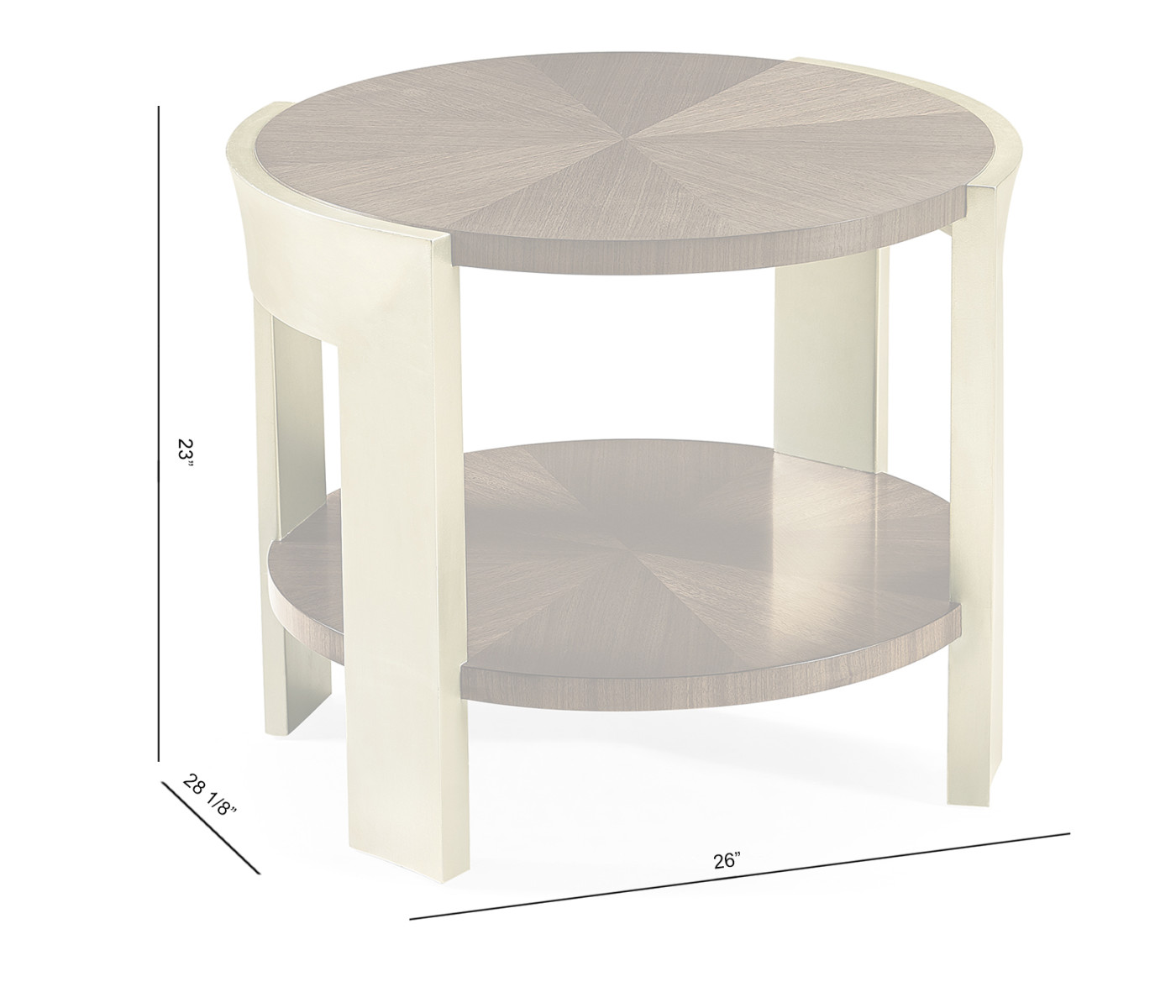 Gatsby Contemporary Round Dark Grey Walnut & Champagne Silver-leaf End Table