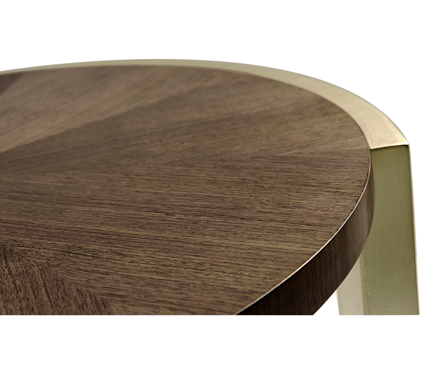 Gatsby Contemporary Round Dark Grey Walnut & Champagne Silver-leaf End Table