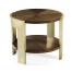 Gatsby Contemporary Round Dark Grey Walnut & Champagne Silver-leaf End Table