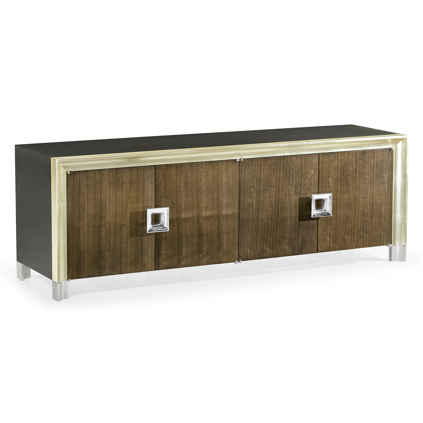 Gatsby Walnut and Silver-Leaf Credenza
