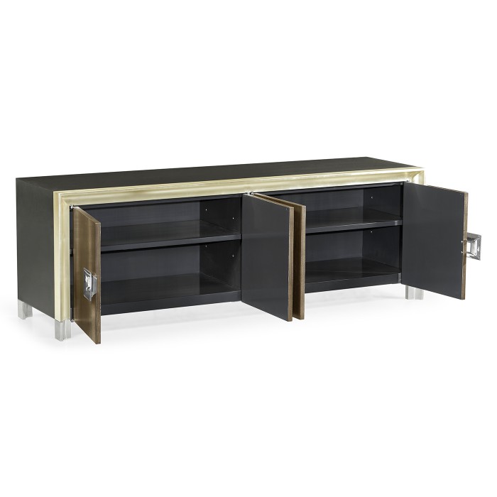 Gatsby Walnut and Silver-Leaf Credenza