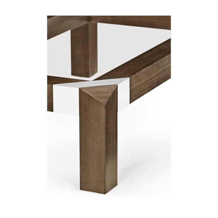 Bevelled Dark Grey Walnut Coffee Table