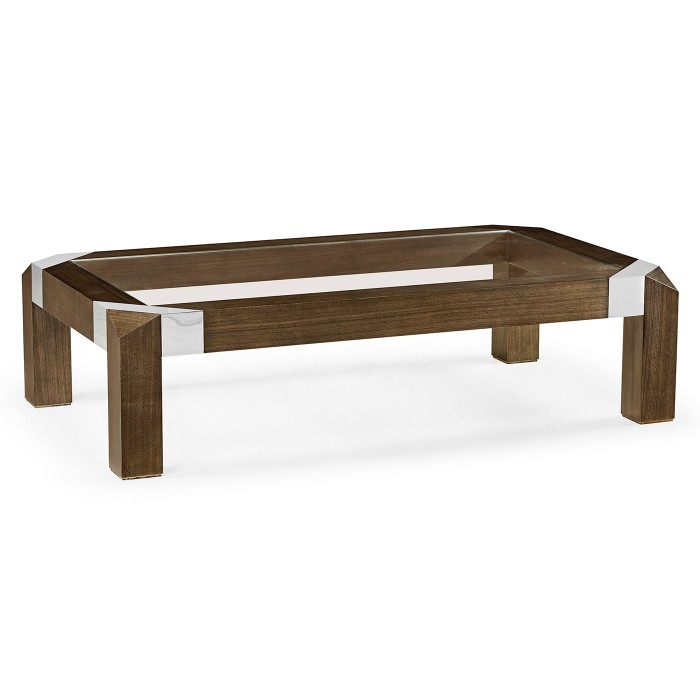 Bevelled Dark Grey Walnut Coffee Table