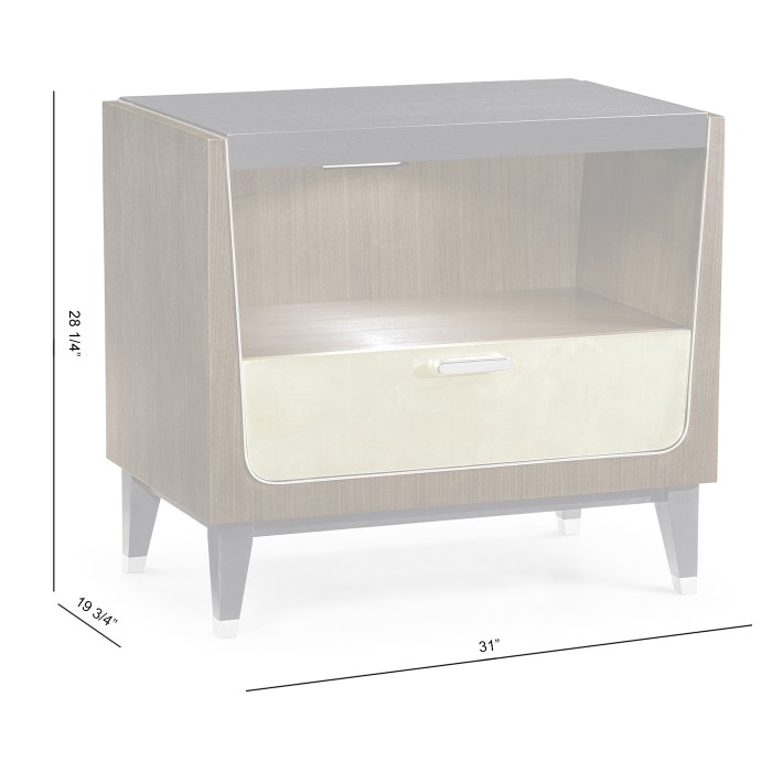 Gatsby Champagne Silver-Leaf Bedside Cabinet