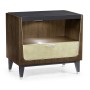 Gatsby Champagne Silver-Leaf Bedside Cabinet