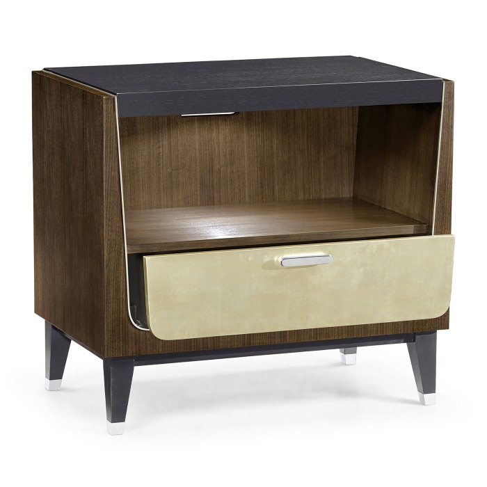 Gatsby Champagne Silver-Leaf Bedside Cabinet