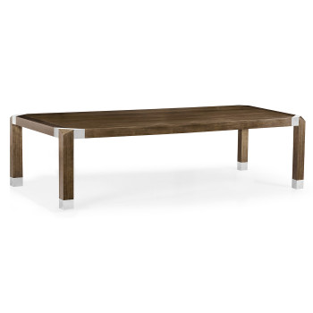 Bevelled Dark Grey Walnut Dining Table 108