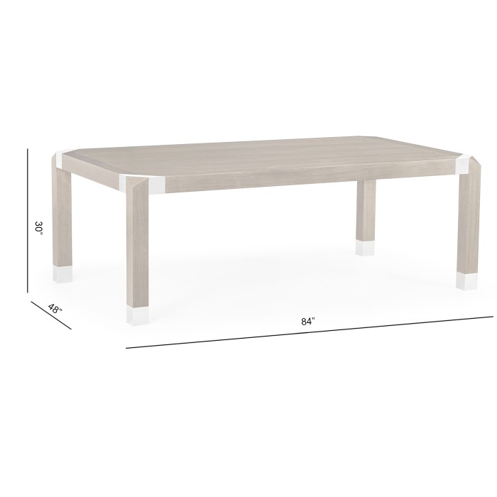 Bevelled Dark Grey Walnut Dining Table 84
