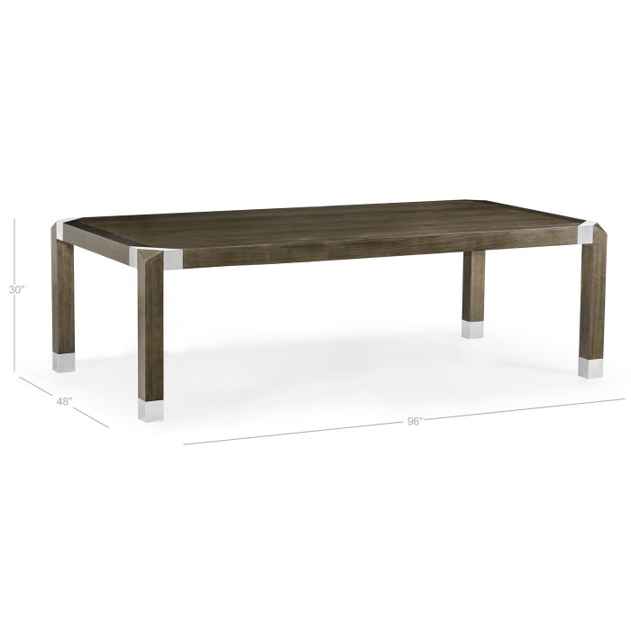 Bevelled Dark Grey Walnut Dining Table 96