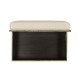Geometric Dark French Oak Stool with Inside Storage on Wheels