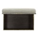 Geometric Dark French Oak Stool with Inside Storage on Wheels