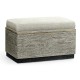 Geometric Dark French Oak Stool with Inside Storage on Wheels